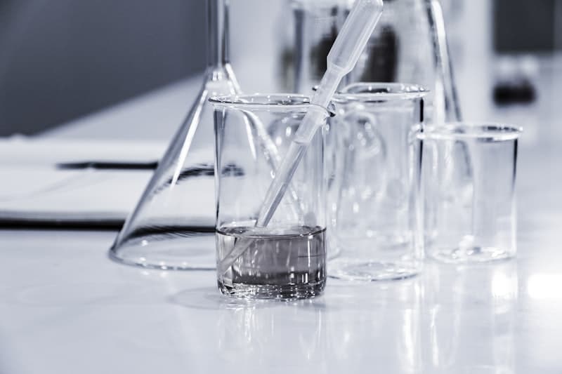 Scientific research equipment representing collagen peptide molecular analysis